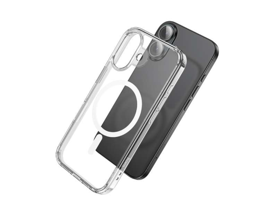 Hoco Magnetic Case for iPhone 16 - Transparent, Wireless Charging Hoco Magnetic Case for iPhone 16 - Transparent, Wireless Charging